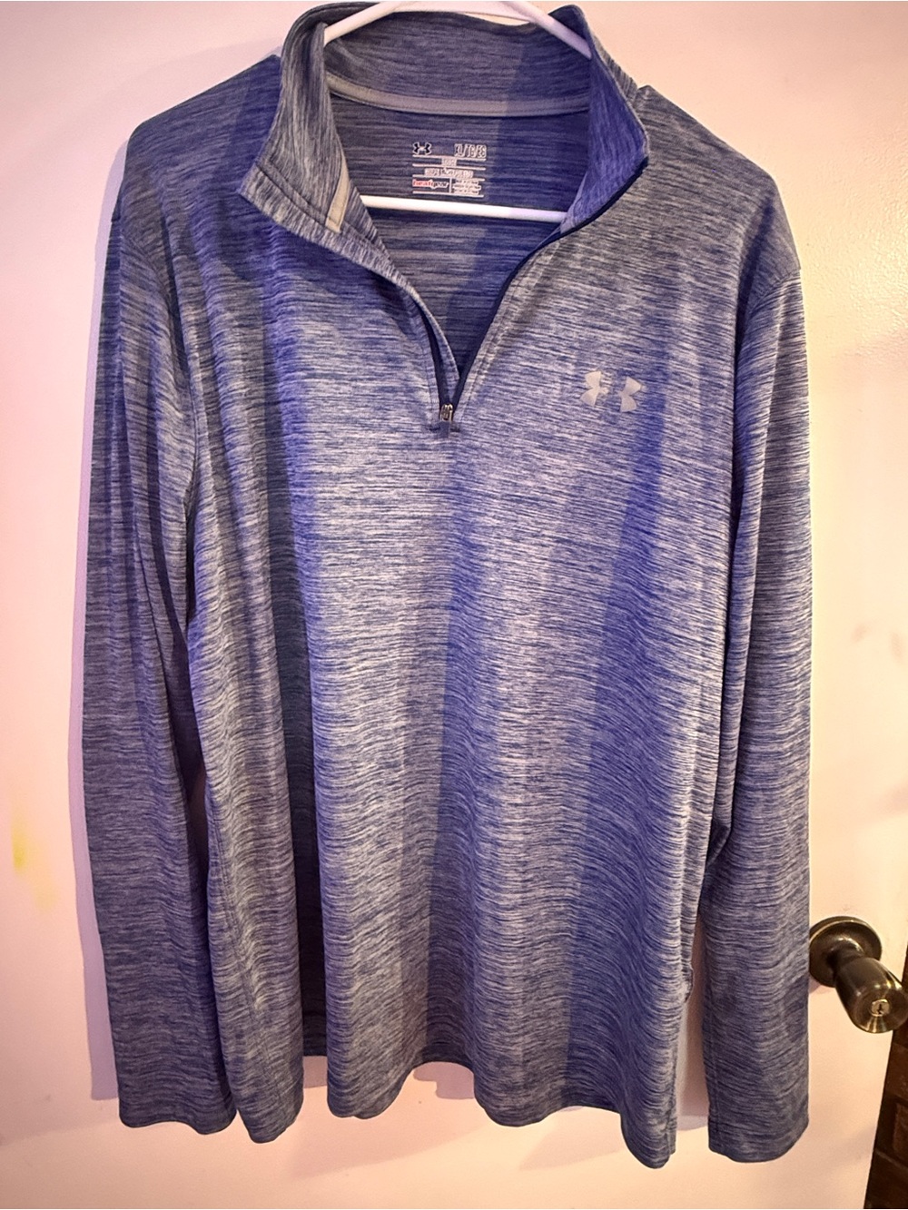 Under Armour Men’s Heather Blue Quarter-Zip Pullover